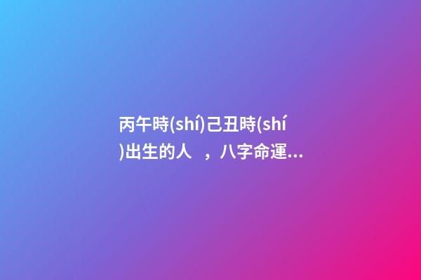 丙午時(shí)己丑時(shí)出生的人，八字命運(yùn)如何？